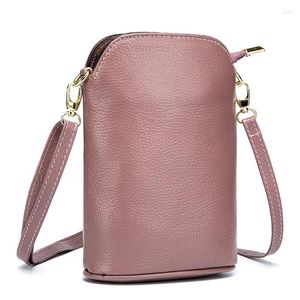 Schoudertassen 50 STKS / LOT Sling Bag voor dames meisjes Echt rundleer Elegante dames kleine crossbody mode mini-handtas