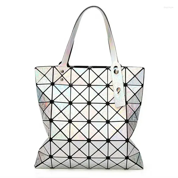 Bolsas de hombro 6 est Geometry geometría Japón Estilo Japón Bao Bao Handbag Láser Diamond Lattice Shopper Bolsa plegable