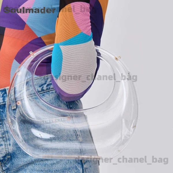 Sacs à bandoulière Acrylique cercle Transparent sac rigide clair embrayage femmes designer soirée mignon sac à main mignon sac à main argent or en gros T240301