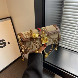 Schoudertassen Geavanceerde kleine damestas 2023 Nieuwe schoudertas met Franse ketting Veelzijdig gesplitst met lederen crossbody-cilinder Bagstylishhandbagsstore