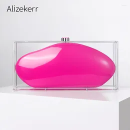 Bolsos de hombro Alizekerr Box acrílico transparente Mujeres Diseñador de lujo Precioso Fiesta de boda de forma y bolsos de forma irregular