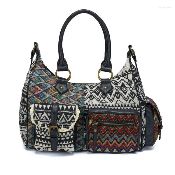 Sacs à bandouliers Annmouler Top-Handle for Women Bohemian Style Hobo Bag de grande capacité sacs à main de qualité designer