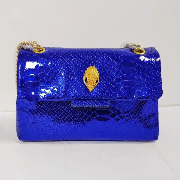 Bolsos de hombro Llegada Verano Patrón de serpiente brillante Espejo Bolso Colores brillantes Monedero de mujer Bolsa cruzada Textura de piel de serpiente