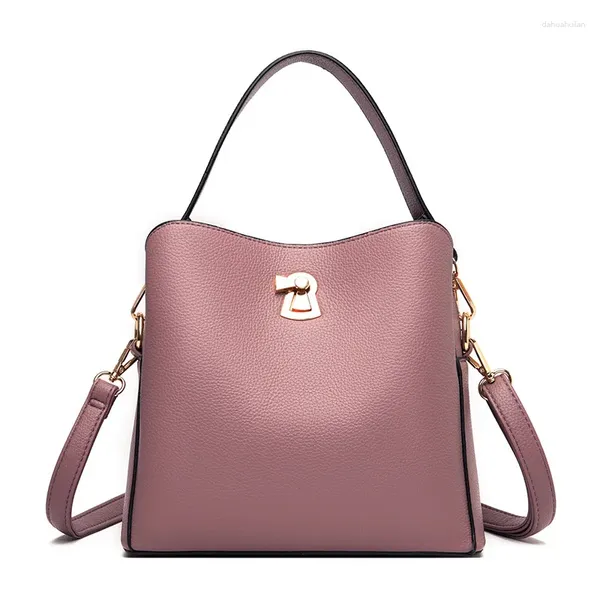 Bolsas de hombro Otoño e invierno Simple Simple One-House Bucket Bag Mujeres 2024 Tendencia de moda Messenger All-Match Handbag