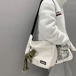 Sacs à bandoulins Bandolera de Lona para Mujer Ropa Japonesa Un solo hombro bolso escarol Estudiantes a la moda 2024 ...