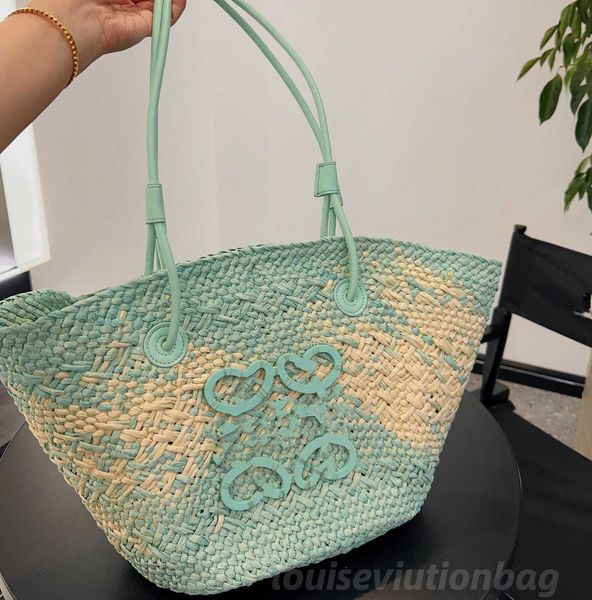 Sacs à bandouliers Sac de plage décontracté ratan de grande capacité de grande capacité Designer Wicker Woven Woven Handbags Summer Bali Straw Lady Travel Big Basket Purse 104287