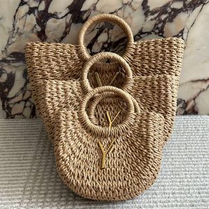 Bolsas de hombro Bolsas de playa Sector Rattan Gran capacidad Totas Diseñador de mimbre Bolsos de mujeres de verano Bolsas de paja de la playa de verano Basque de viajes 240315