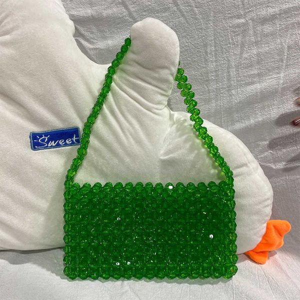 Bolsos de hombro Con cuentas Venta al por mayor Diseño de color personalizado Fiesta de damas Bolsos y bolsos de playa pequeños Carteras de perlas Verde Asa superior Commuter 230530