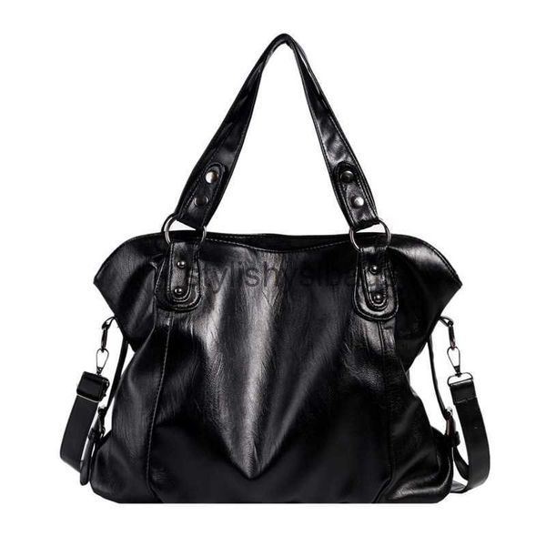 Bolsos de hombro Bolsos de hombro negros grandes para mujer Bolso grande Hobo Shopper Bolso cruzado de cuero suave de calidad de color sólido Bolso de mano de viaje para mujerstylishyslbags