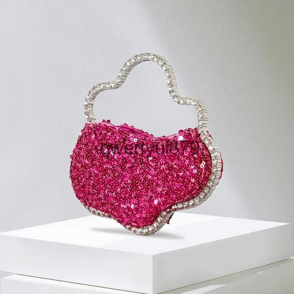 Sacs à bandoulière Bling Paillettes Clu Luxe Diamants Femmes et sacs Sinny Sac de Soirée Fleur Cadre Petite Fête Sacs À Main Femme 2023H2421