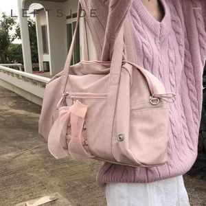 Schoudertassen boog ontwerp nylon groot voor vrouwen 2024 y2k Korean Fashion Trend Tote Bag Lady Travel Handtassen en portemonnees