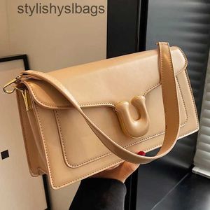 Sacs à bandouliers Brand Designer Pu Leather Womens Sac à épaule décontractée Cross Body Flip Handsbag H240523