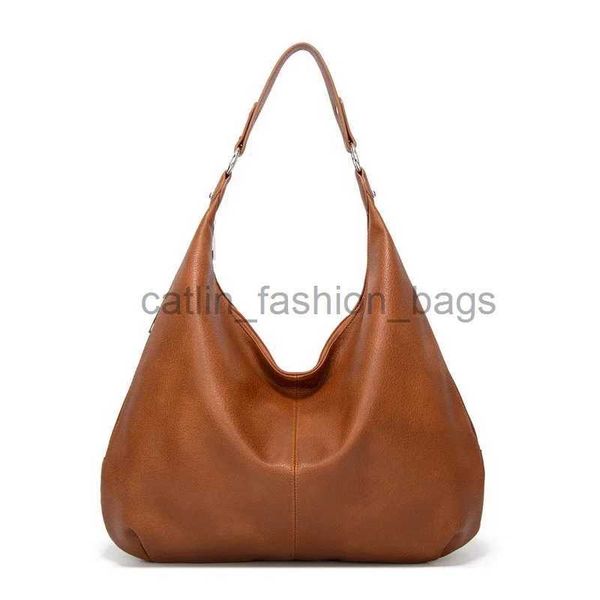 Bolsos de hombro Bolso de mujer de cuero de marca 2022 Diseño vintage Tote Estilo europeo Bolsos casuales para damas Soporte Dropshippingcatlin_fashion_bags