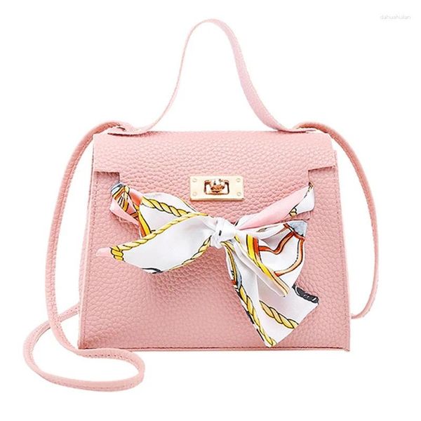 Bolsos de hombro British Simple Fashion Silk Band Lock Bag Sittle Square Cadena de cuero Pu Teléfono Móvil Crossbody