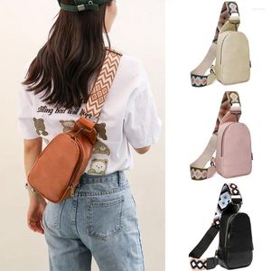 Schoudertassen Snoep Kleur Lederen Sling Vrouwen Gitaarband Crossbody Portemonnee Vegan Vintage Veelzijdige Dames Borsttas Casual Fanny Packs