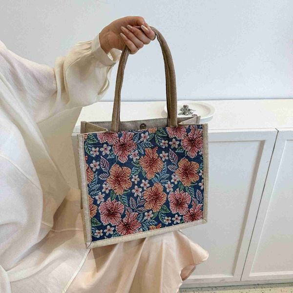 Sacs à bandoulière Sac en toile sac à main pour femme 2023 sac à main en lin de grande capacité pour femme ins Han Feng sac fourre-tout pour les trajets quotidiens sacs en tissu à voilestylishhandbagsstore