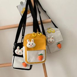 Bolsas de hombro Zanahoria Lienzo Mujeres 2024 Casual Messenger Bag Estilo Ulzzang Pequeño Cuadrado Literario Simple