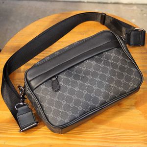 Schoudertassen Casual Zwart Gedrukt Mannen Crossbody Mode Zachte Rits Messenger voor Mannelijke Vintage Man Enkele Tas 230530