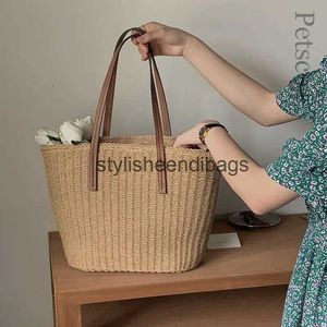 Schoudertassen Chique Zomer Strotassen Voor Vrouwen Grote Capaciteit Shopper Reistas Eenvoudig Ontwerp Strandfeest Schoudertas Geweven Clutch PortemonneeH24219