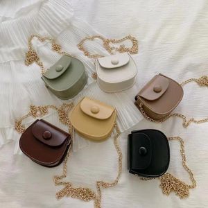 Bolsos de hombro Bolso para niños Estilo occidental Mensajero para niñas Pequeña moda Princesa Mini monedero Color sólido Bolsos pequeños lindos