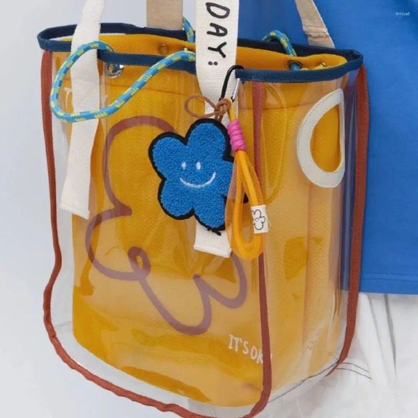 Sacs à bandouliers Clear Jelly Tote Women Bag Designer pour 2024 Handle de corde sacs à main et sac