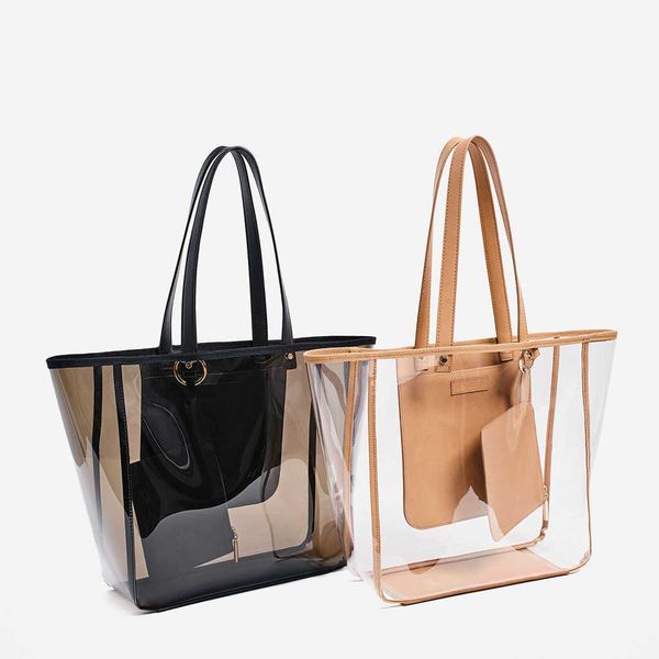 Bolsos de hombro transparentes de Pvc para mujer, monedero de gelatina de Color caramelo, bolsos sólidos, bolso principal para mujer 230426