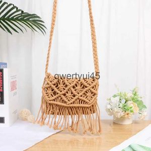 Schoudertassen Coon Touw Geweven Dames Crossbody Tas andmade Knied Tassel Soulder Boemian Zomer Stro Beac Vrouwelijke Flap PurseH24218