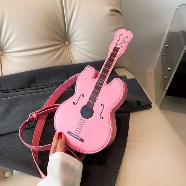 Sacs à bandouliers créatifs Pu en cuir Pu Femme Forme de violon Crossbody Casual Messenger Fashion Handsbag