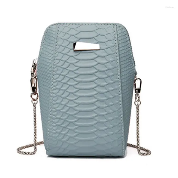 Sacs à bandoulière motif Crocodile en cuir véritable pour femmes, Mini sac pour téléphone portable avec chaîne, petit messager de voyage