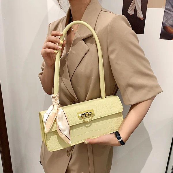 Sacs à bandouliers Crocodile Match Retro Leather Femmes Luxury Sac à main Pu Baguette Color Couleur Underarm Sac 2024 Fashion Ladie Wholesale