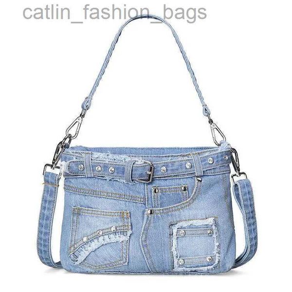 Sacs à bandoulière Cross Body Casual Fashion Bag Lady Sacs à main Jeans Totes Sacs à bandoulière Sac fourre-tout pour femme Cowboy Bagscatlin_fashion_bags