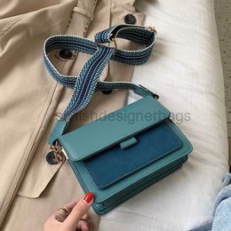 Bolsas de hombro Tendencia de la bolsa de cuerpo cruzado 2023 nueva textura Bags Small Version Korean Bag Square Bag One Shoulder Band de banda ancha BagstylishDesignerbags