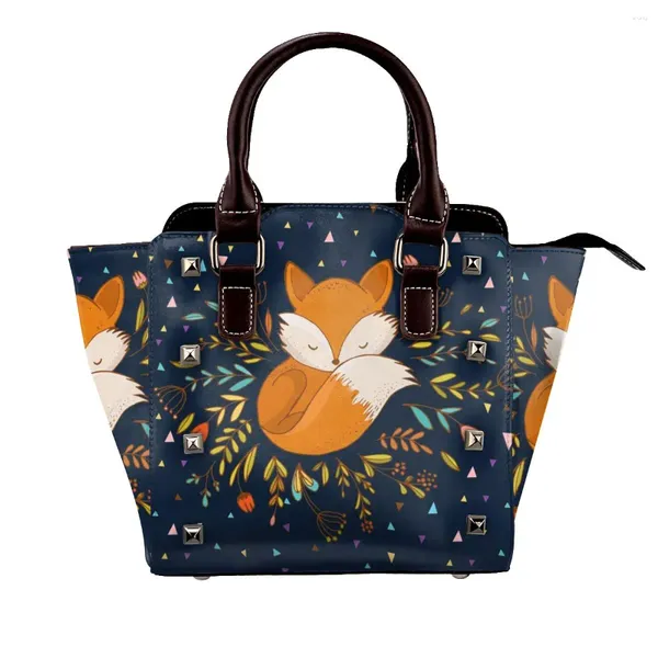 Bolsos de hombro lindas flores y triángulos bolsas animales amante de los animales regalo elegante bolso de cuero mujer mujer