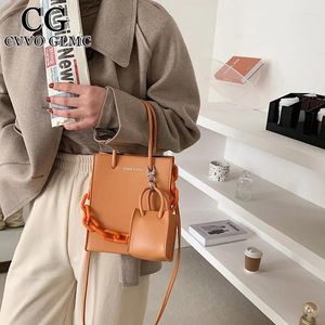 Sacs à bandouliers CVVO GLMC Candy Color Chain Designer Mini Pu Leather Crossbody for Women 2024 Trendy Handbag Totes