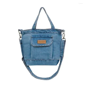 Bolsos de hombro Película celular de mezclilla lienzo de billetera de bolso lindo pequeño azul marino azul marino para mujeres niñas