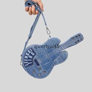 Sacs à bandoulière Denim Personnalité Guitare Design et sacs de luxe Designer pour femmes 2023 Nouvelle Fasion ig Qualité Soulder Bandbody PursesH24131