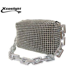 HBP sacs à bandoulière Design plein strass sac à main pour femmes sac à main dames femme bandoulière brillant diamant chaîne 220811