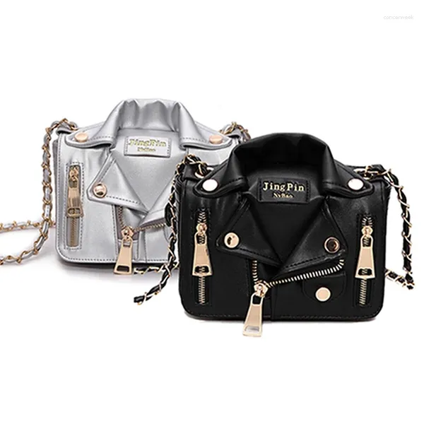 Sac à bandoulirs Sac de créateur pour femmes 2024 Forme de veste cool Punk Motobike Style Femme pour sac à main Purse Crossbody Femme Sac