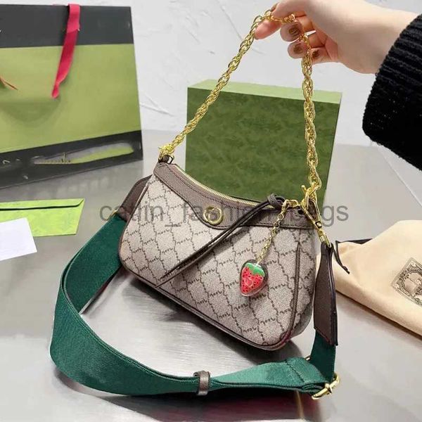 Sacs à bandoulière Sac de créateur Soulder Sacs Girl Moon Marque de luxe Lady Fraise Rouge Vert Soulder Sangles Bourse Walletcatlin_fashion_bags