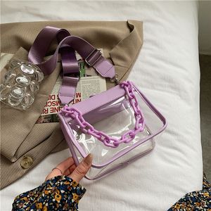 Sacs à bandoulière de styliste Transparent pour femmes, sac d'été tendance, Niche Portable en PU, chaîne de gelée, fourre-tout messager, 2022, 5563