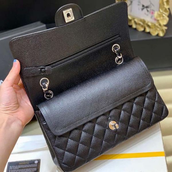 bolso de hombro de diseñador bolso cruzado de lujo para mujer bolso de mensajero de diseñador para hombre Bolso de doble capa 23 CM 25 cm 30 cm Bolso de hombro de lujo de alta calidad negro clásico de cuero