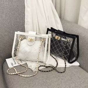 Sacs à bandoulière Designer Femmes Sac cosmétique Diamond Lattice Transparent Composite Messenger Sac Mode Luxe Dame Combinaison Crossbody Main