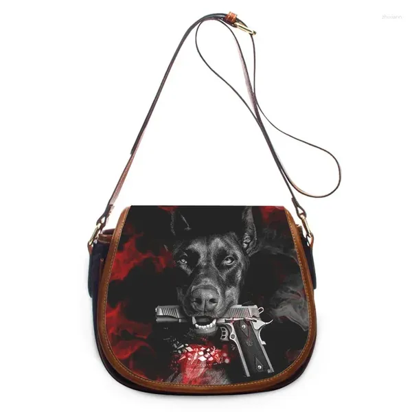 Bolsos de hombro Doberman Cool Fashion Fashion Fashion Mujeres Crossbody Bolsos de lujo con cremallera