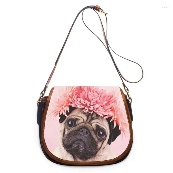 Bolsos de hombro perro encantador personalidad estampado de la moda femenina bolso de lujo bolsos de lujo con cremallera