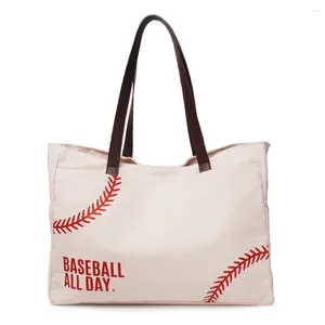 Bolsos de hombro bordados con letras de Softball, bolso de compras de gran capacidad, bolso sencillo para mujer, bolsos de calle diarios para mujer