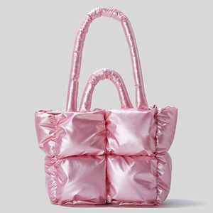 Schoudertassen avond mode laser gewatteerde draagtas ontwerper gewatteerde dames handtassen luxe nylon down katoen grote metallic shopper portemonnee 221008