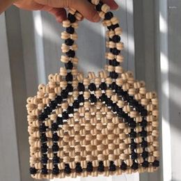 Bolsos de hombro moda diseño de empalme negro de beige