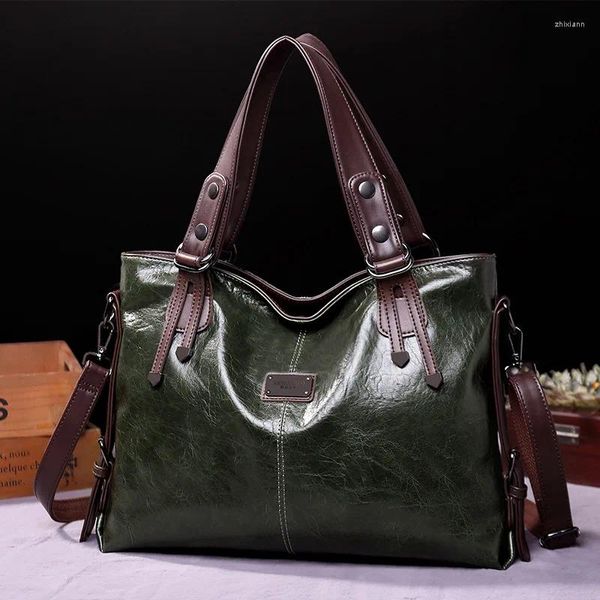 Bolsos de hombro, bolso de mano informal a la moda, bolsos de mujer, bolsos de cuero suave Vintage de gran capacidad, bolso cruzado para mujer