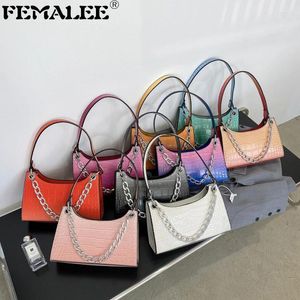 Sacs à bandouliers Couleur de dégradé de mode Femmes Fimeaux Poursisse Classic Crocodile Match Sac Aigance Chaîne Chaîne Lady Tote Bolsa Ins Handsbag