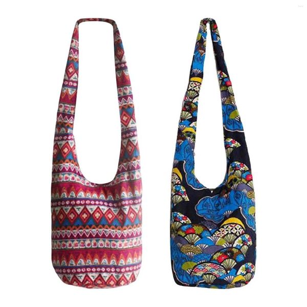 Bolsos de hombro Moda Hippie Crossbody Monedero Titular de la tarjeta Con cremallera Bolsillo interior Hobo Sling Bag Mujeres Estilo étnico